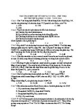 Đề thi thử đại học lần II  Năm 2014 môn Hóa học